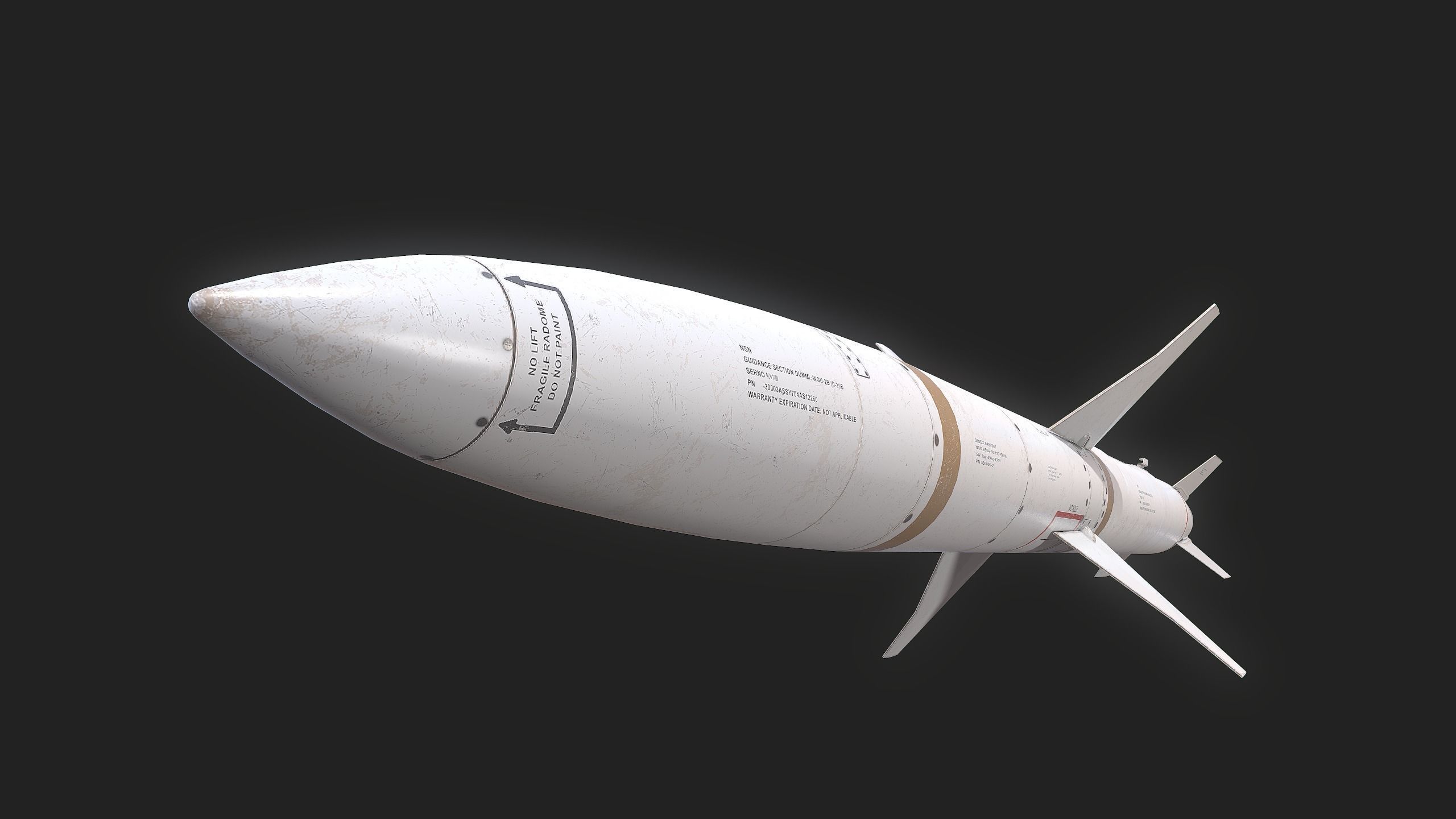 Missile AGM-88 HARM Low-poly 3D model_11