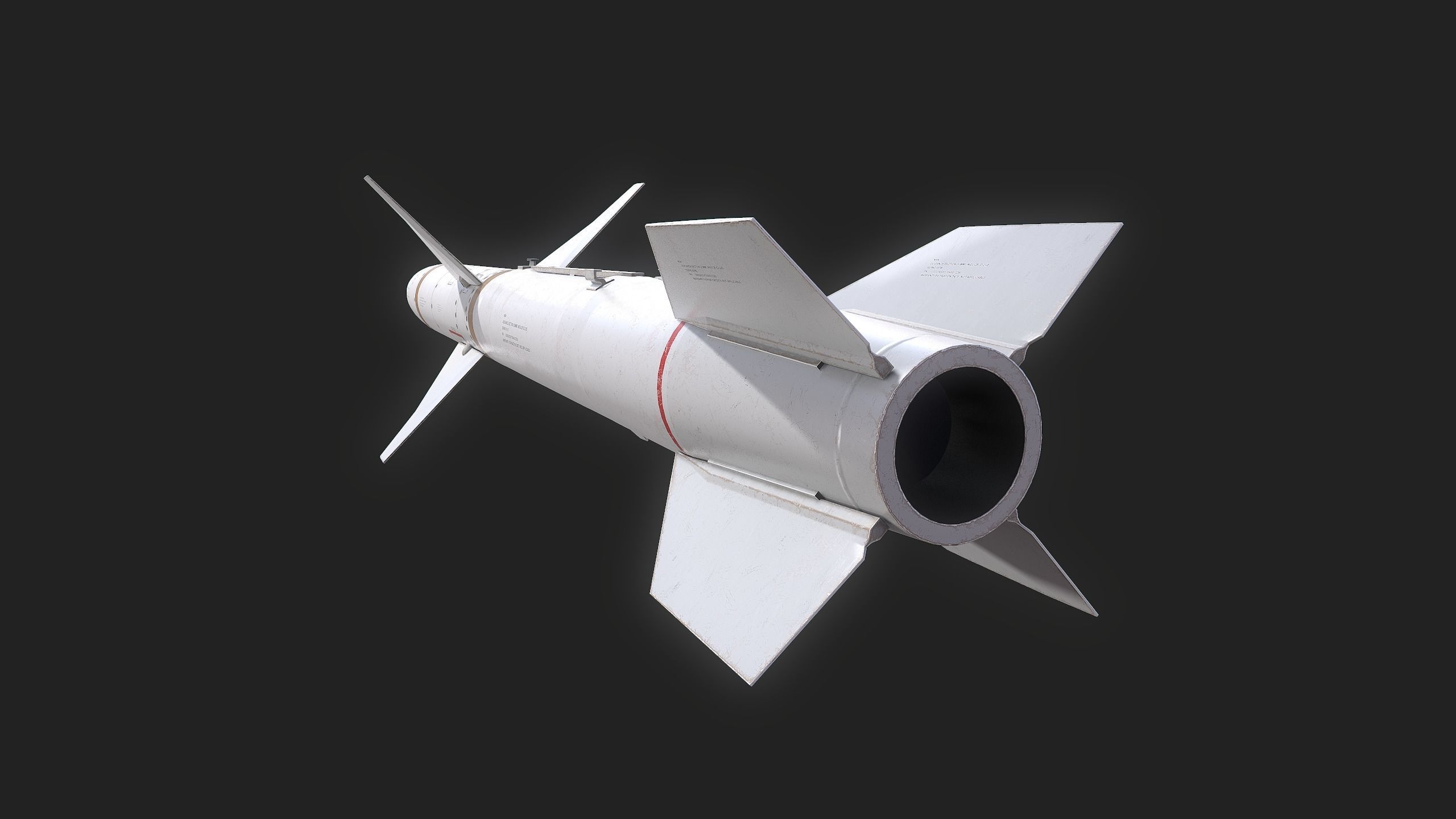 Missile AGM-88 HARM Low-poly 3D model_5