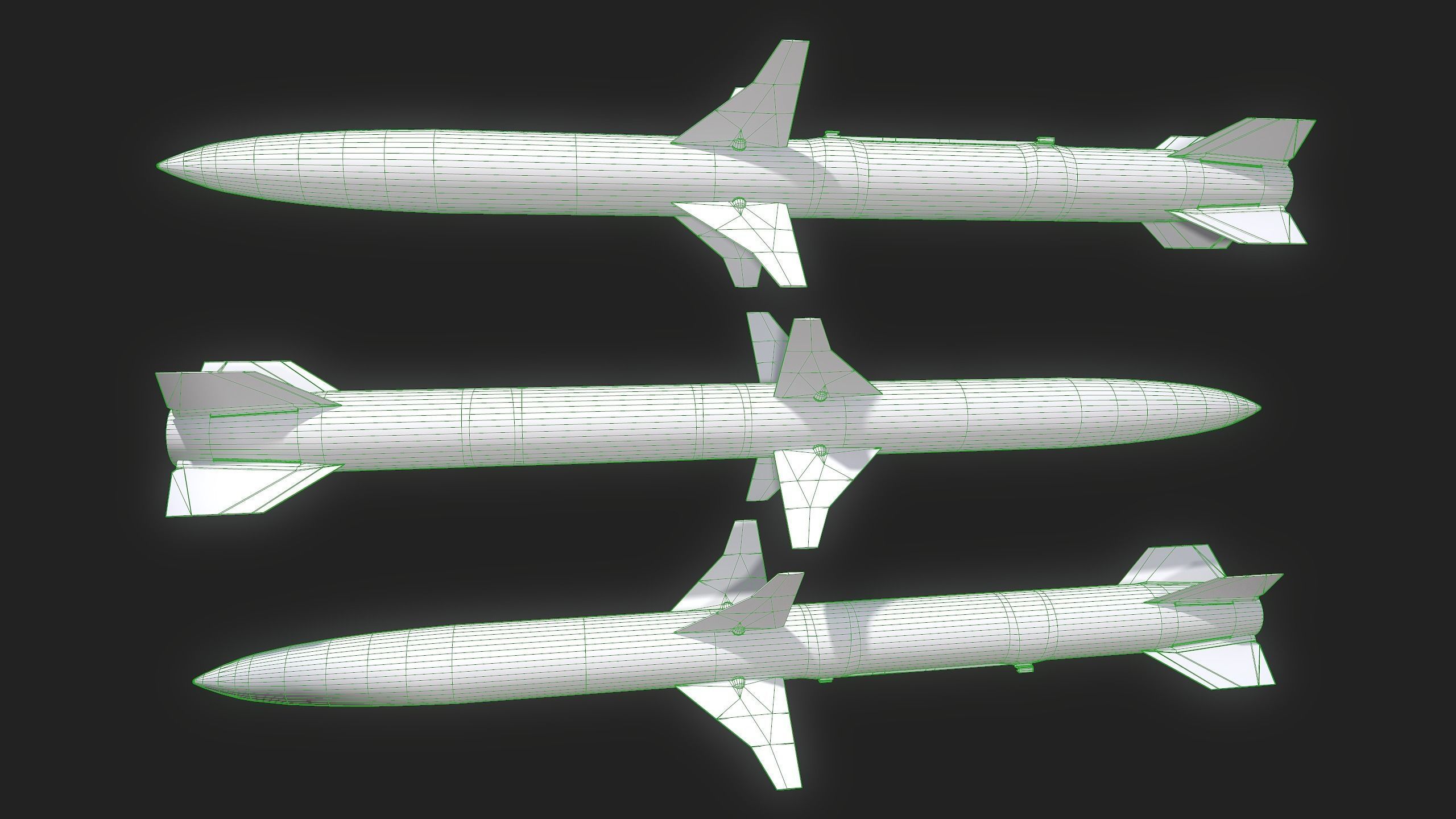 Missile AGM-88 HARM Low-poly 3D model_4