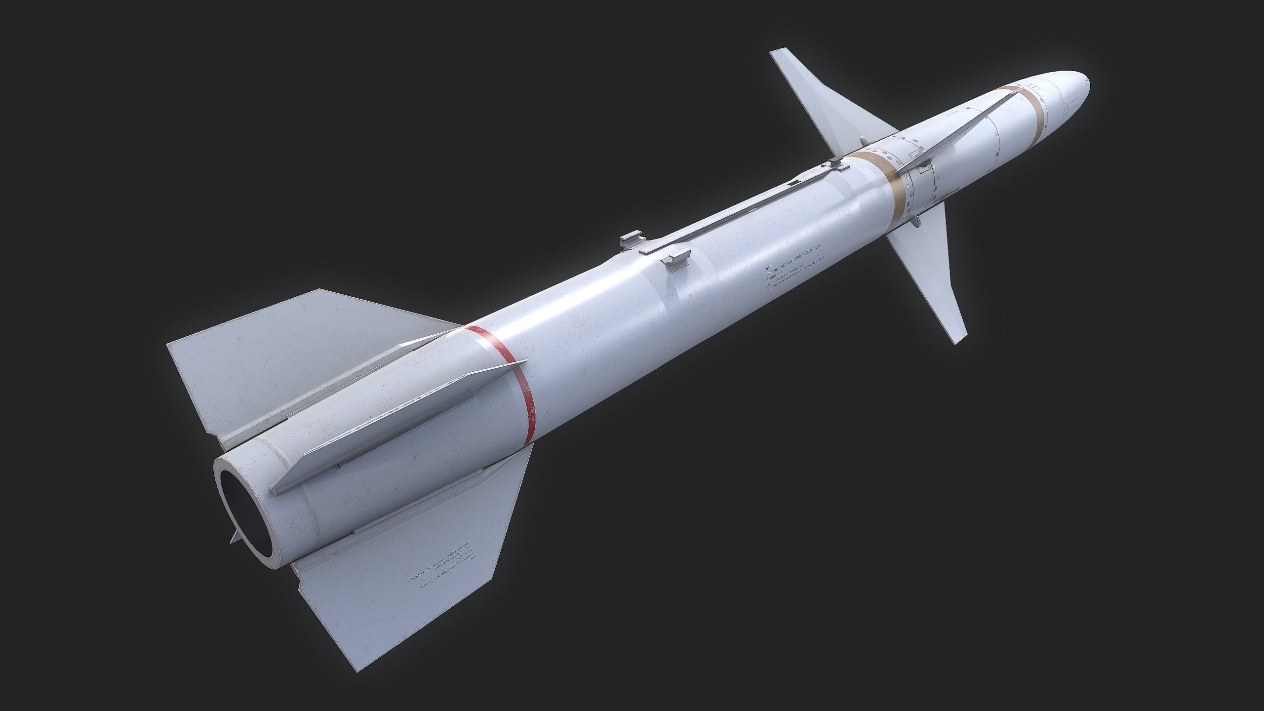 Missile AGM-88 HARM Low-poly 3D model_9