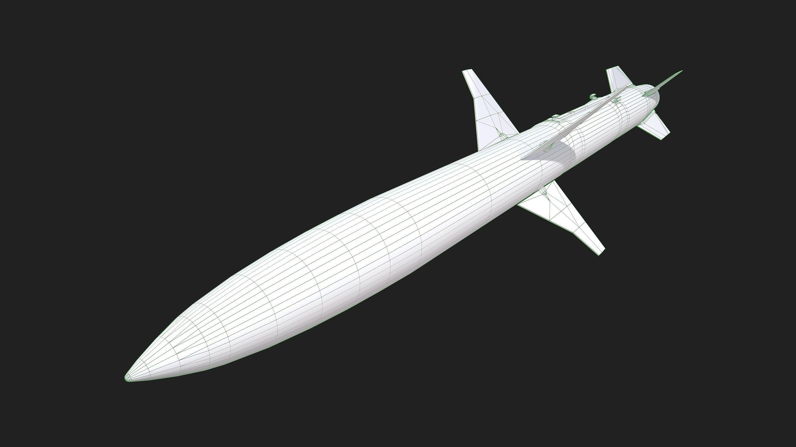 Missile AGM-88 HARM Low-poly 3D model_2