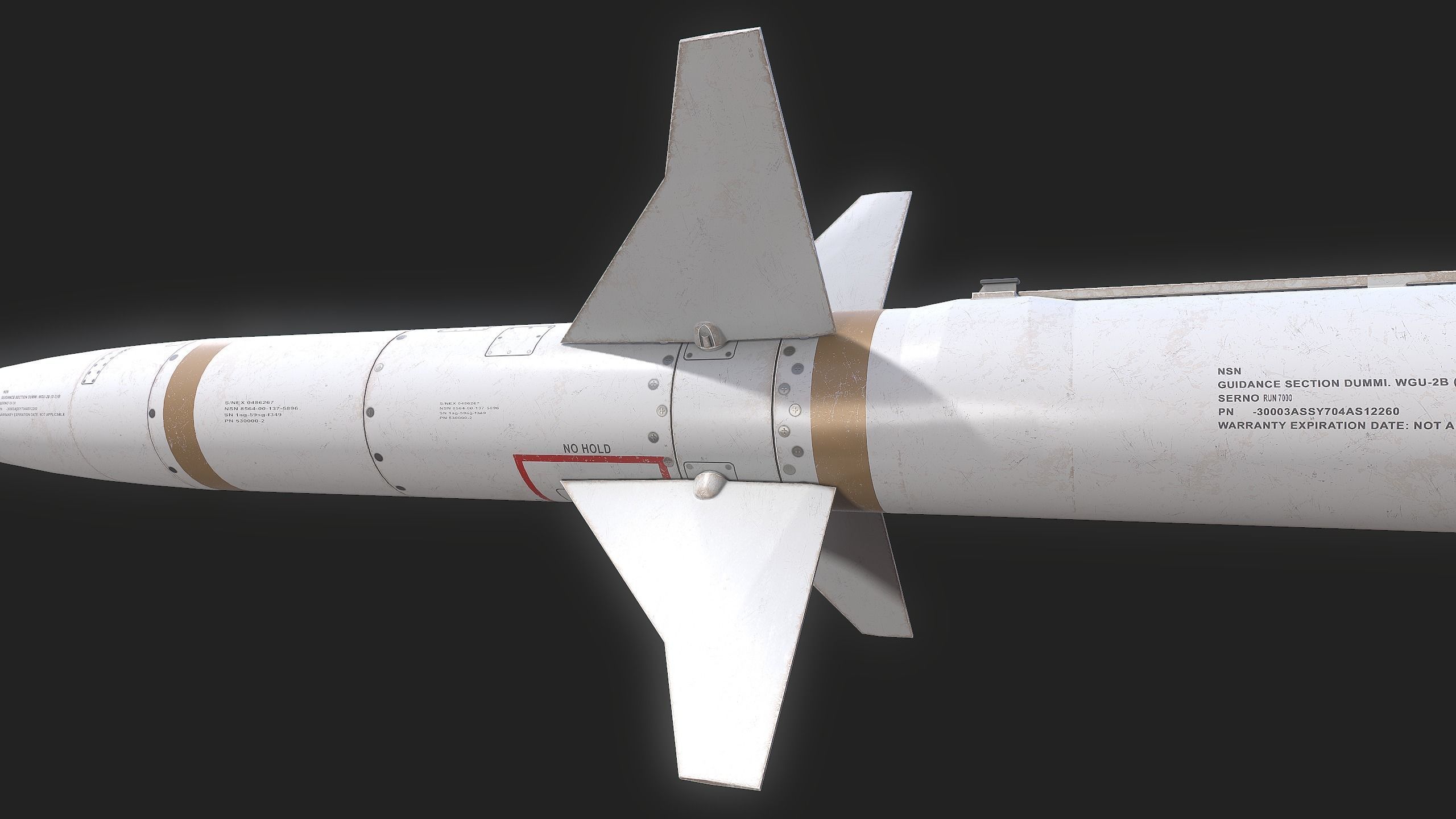 Missile AGM-88 HARM Low-poly 3D model_7
