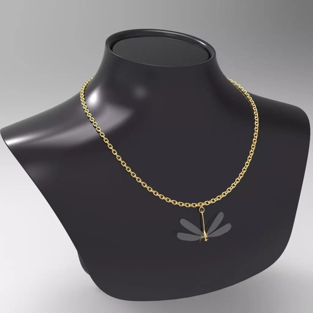 Dragonfly pendant 3D model_0