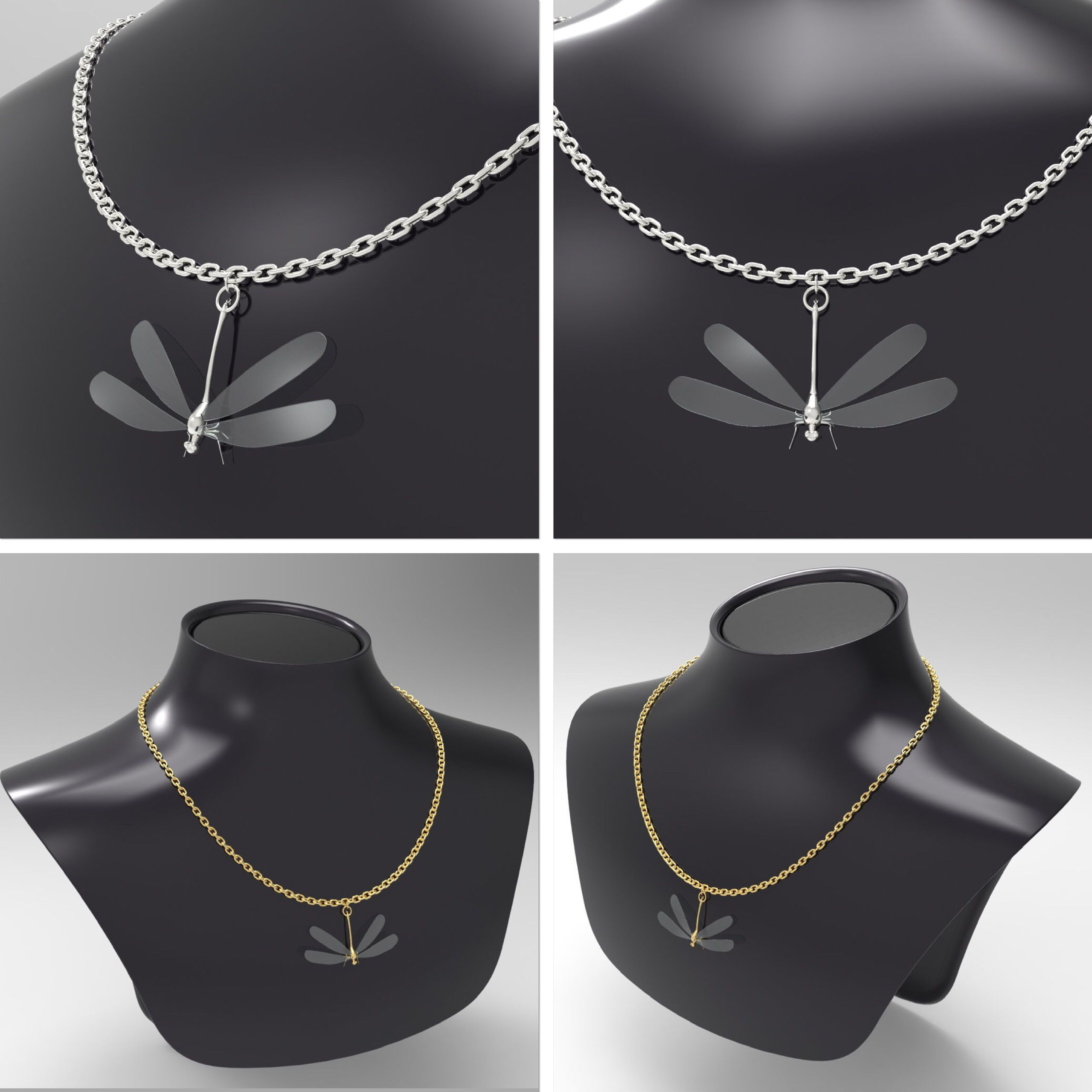 Dragonfly pendant 3D model_6