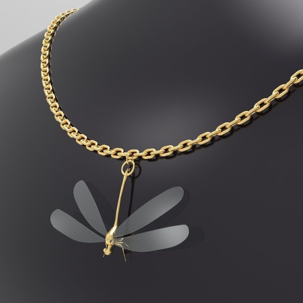 Dragonfly pendant 3D model_1