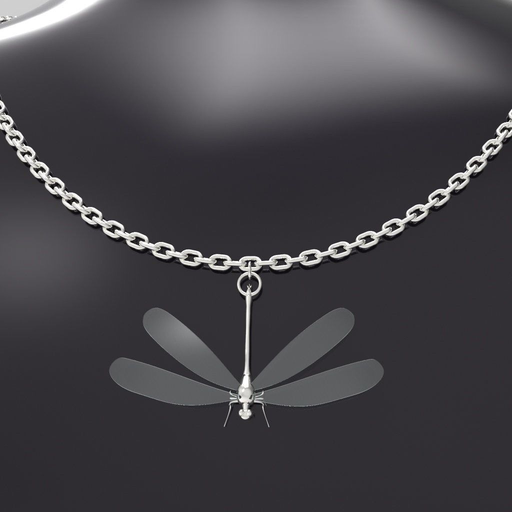 Dragonfly pendant 3D model_4