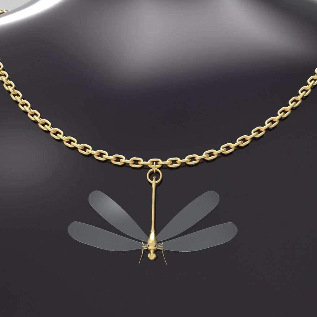 Dragonfly pendant 3D model_7