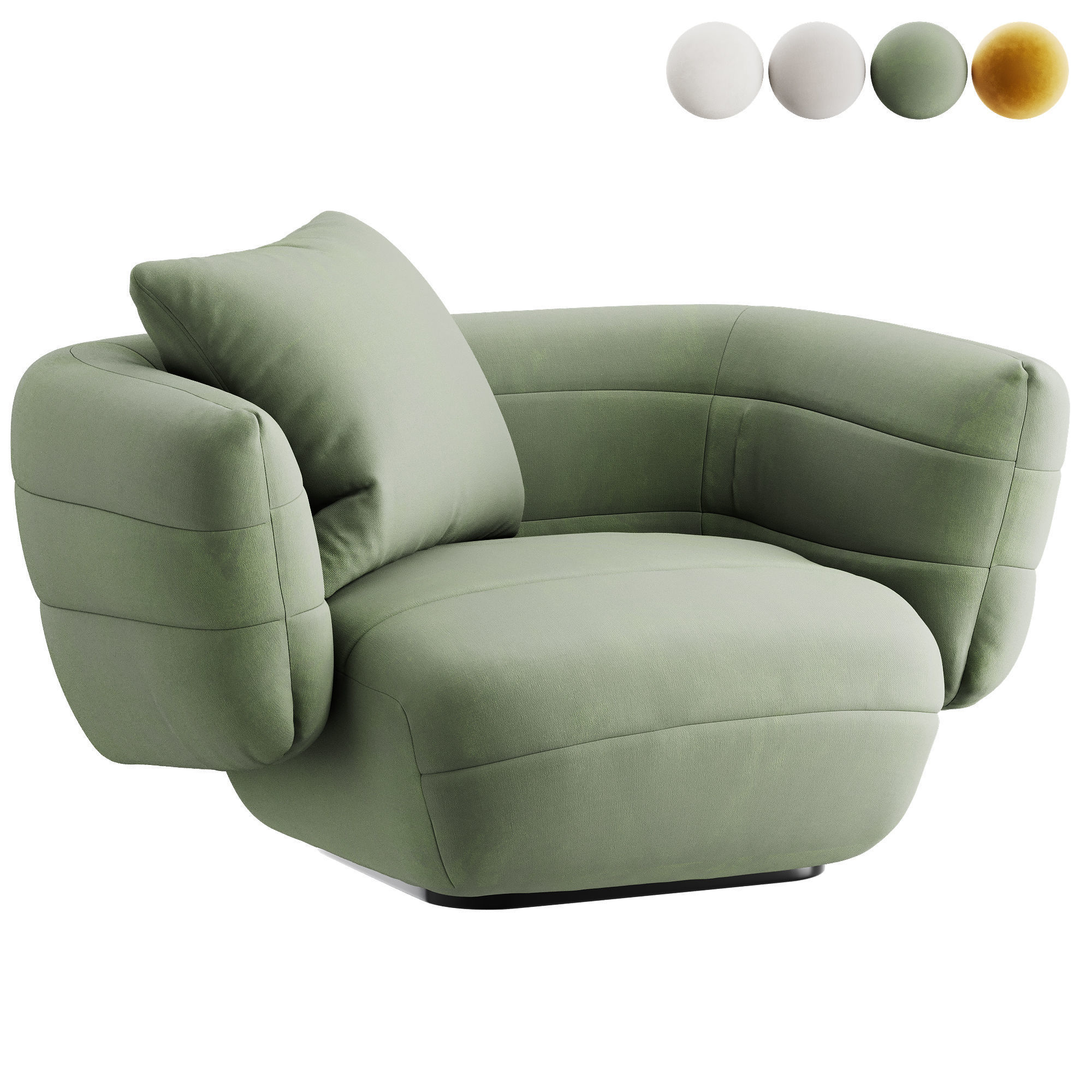 Tactile Baxter Sessel armchair Low-poly 3D model_2