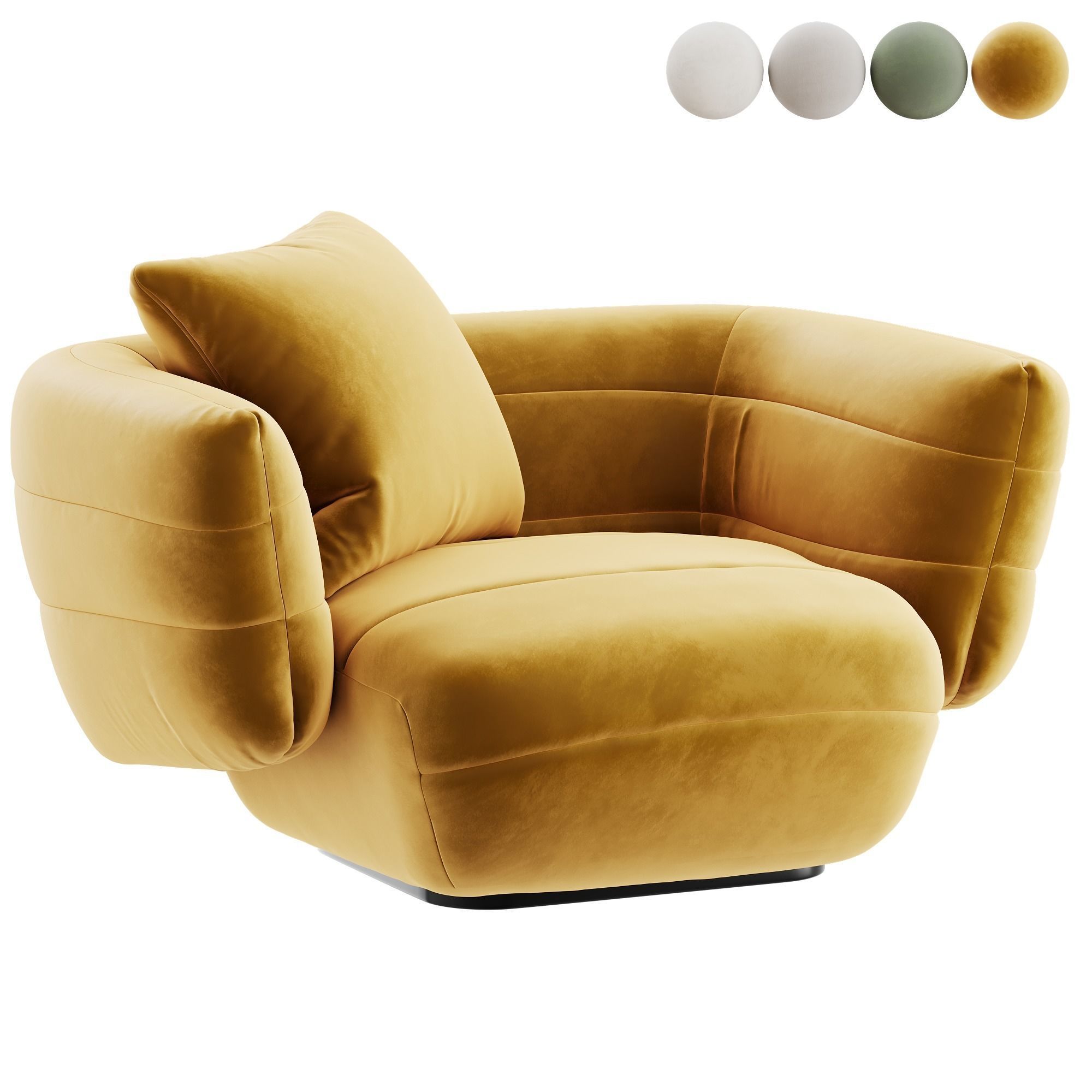 Tactile Baxter Sessel armchair Low-poly 3D model_3