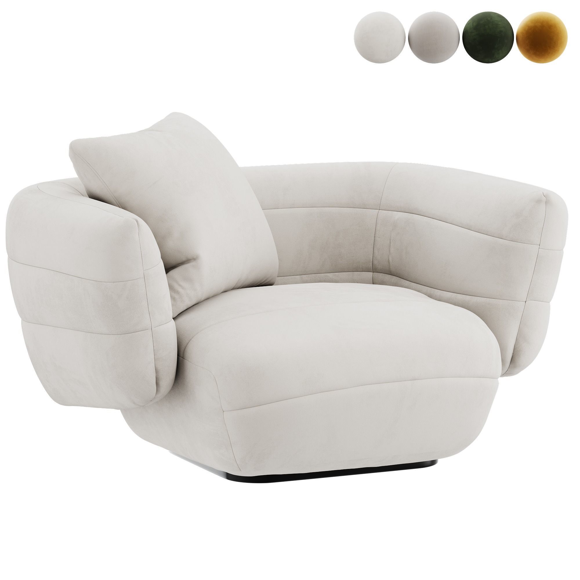 Tactile Baxter Sessel armchair Low-poly 3D model_1
