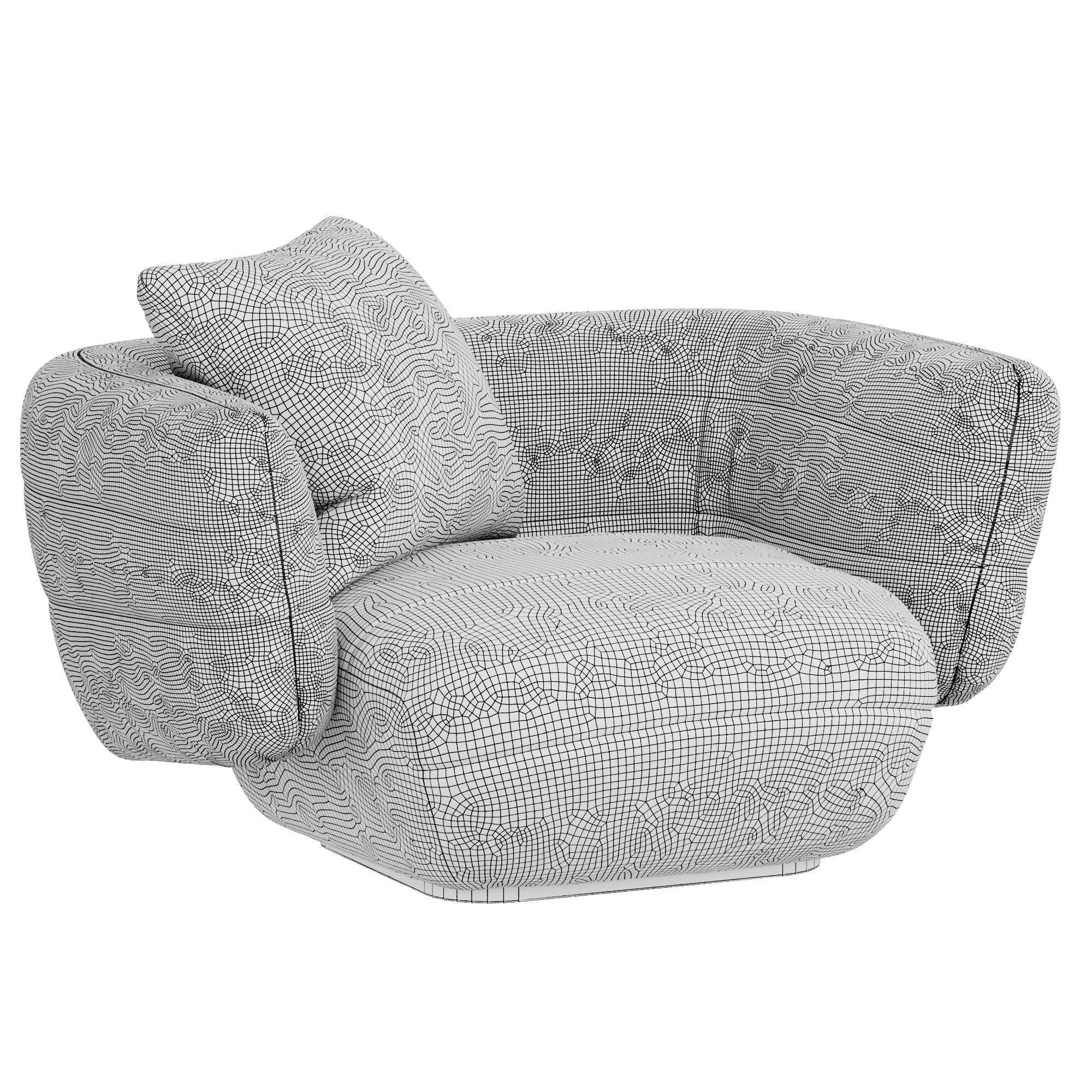 Tactile Baxter Sessel armchair Low-poly 3D model_6