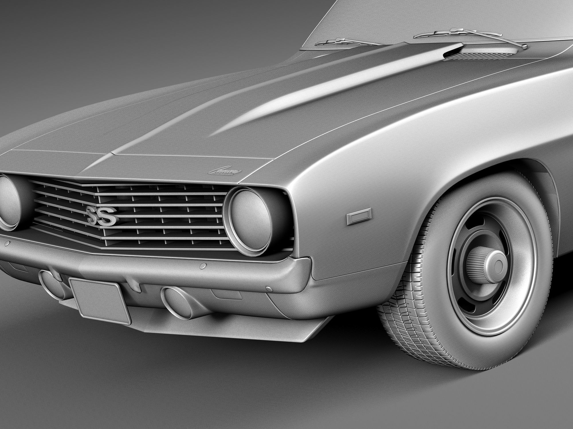 Chevrolet Camaro SS CG 1969 3D model_12