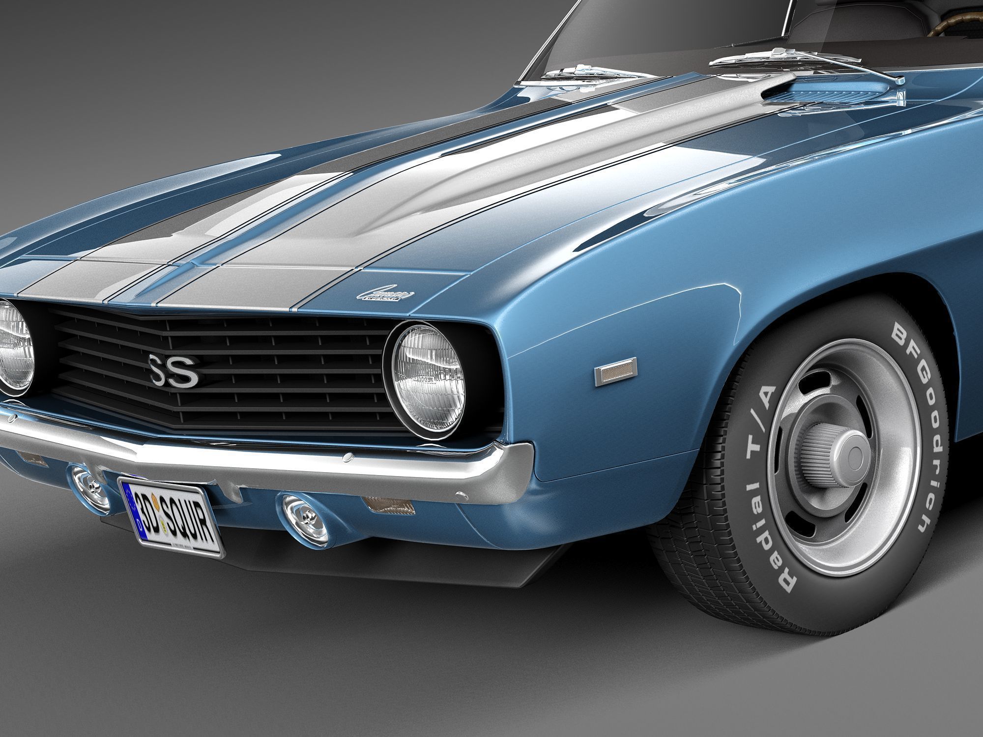 Chevrolet Camaro SS CG 1969 3D model_2