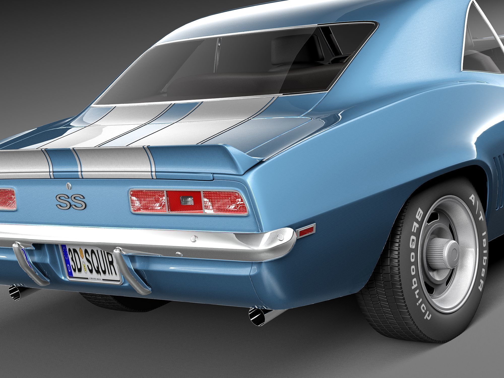 Chevrolet Camaro SS CG 1969 3D model_3