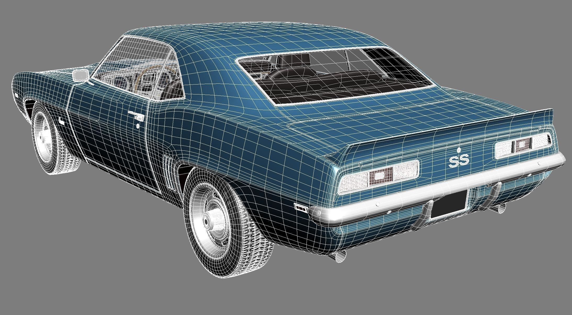 Chevrolet Camaro SS CG 1969 3D model_16