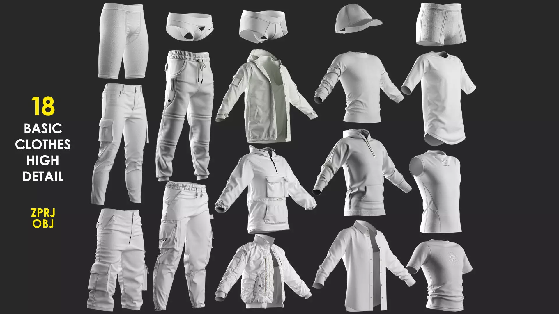 18 Mens Clothes - Vol 1 - Marvelous Designer 3D model_0