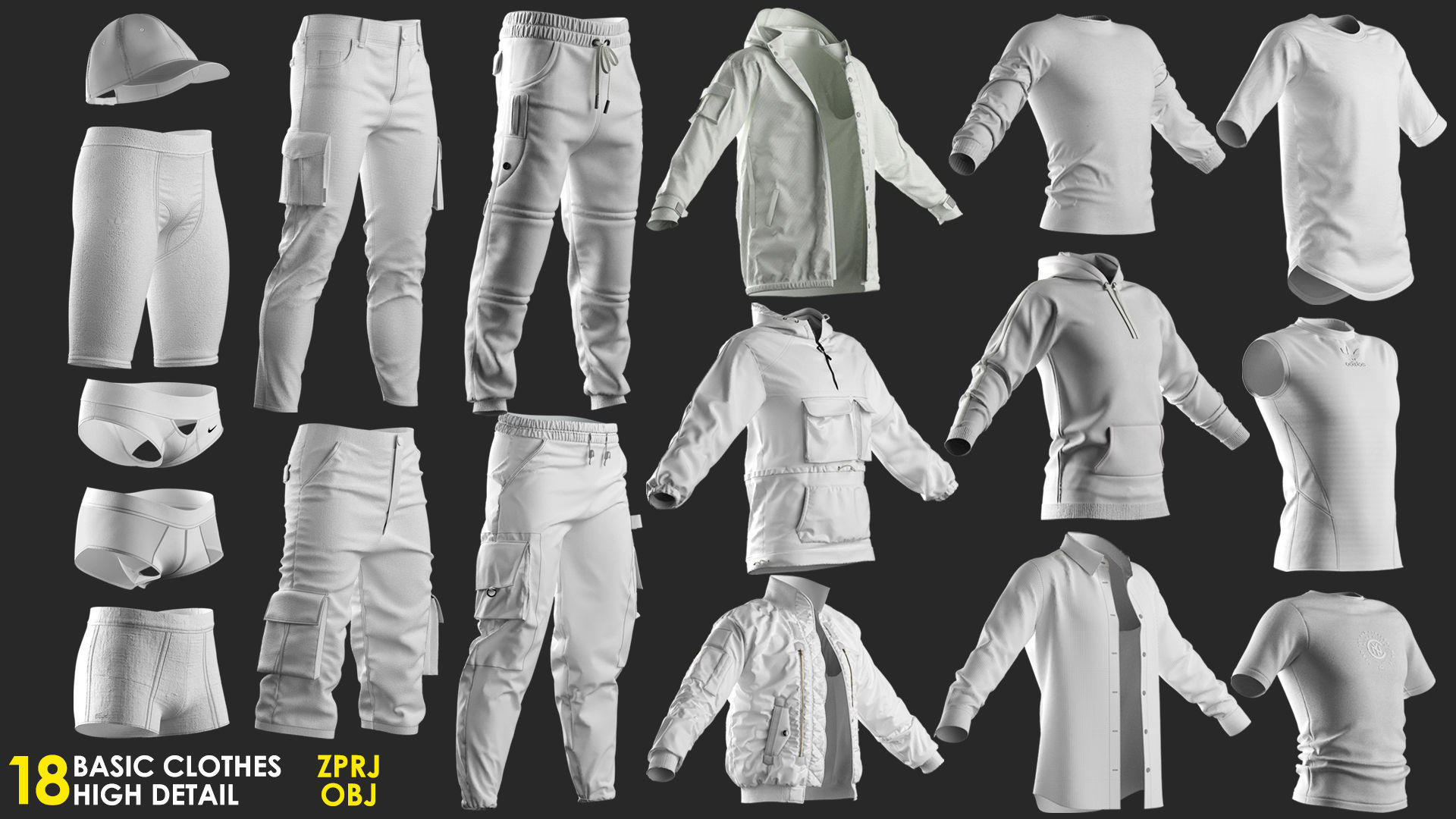 18 Mens Clothes - Vol 1 - Marvelous Designer 3D model_9