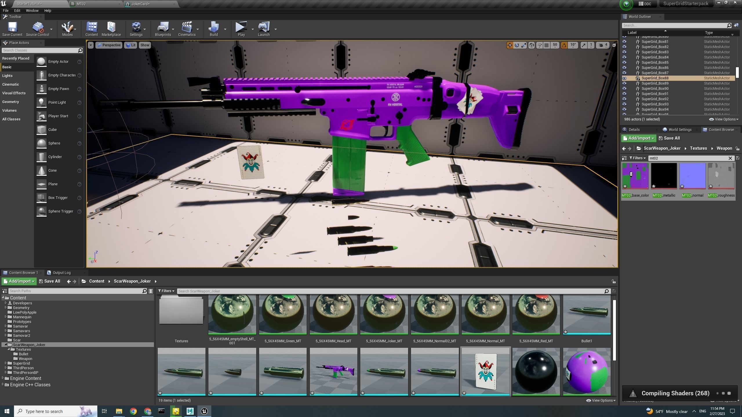FN SCAR Heavy Mk17 Custom Joker  theme and five type of bullet Low-poly 3D model_11