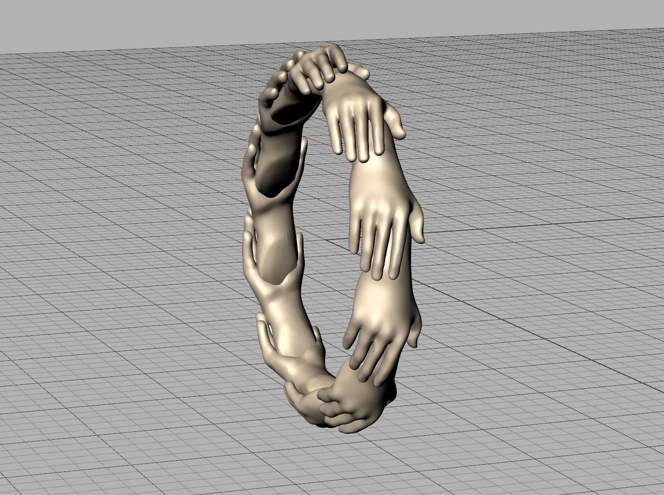 Hands Band Ring Own design Wedding Band 7US size 3D print model_22