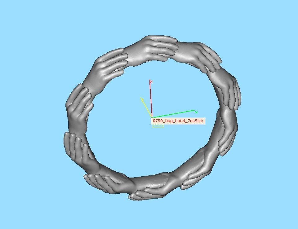 Hands Band Ring Own design Wedding Band 7US size 3D print model_17