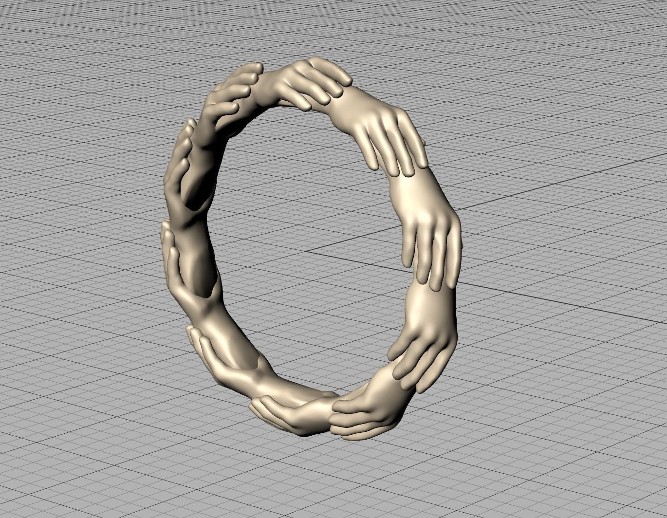 Hands Band Ring Own design Wedding Band 7US size 3D print model_21