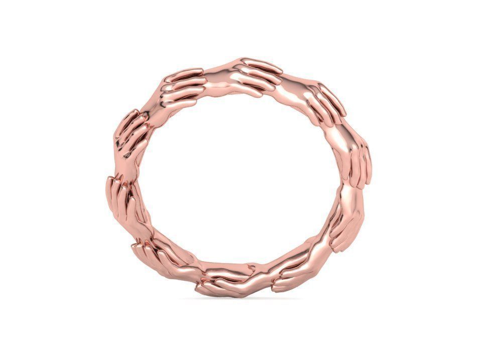 Hands Band Ring Own design Wedding Band 7US size 3D print model_25