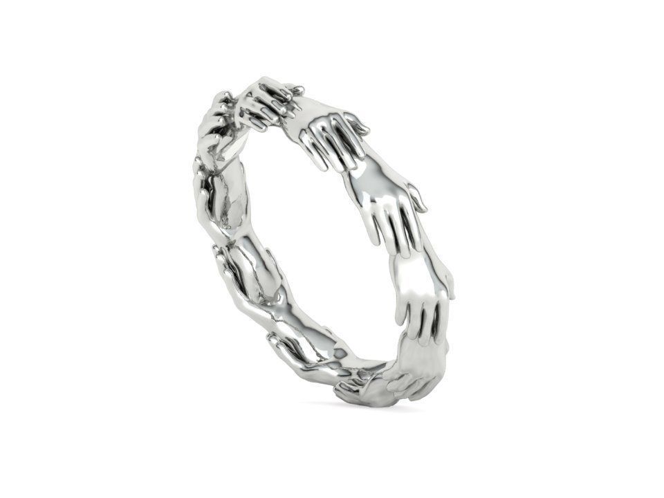Hands Band Ring Own design Wedding Band 7US size 3D print model_30