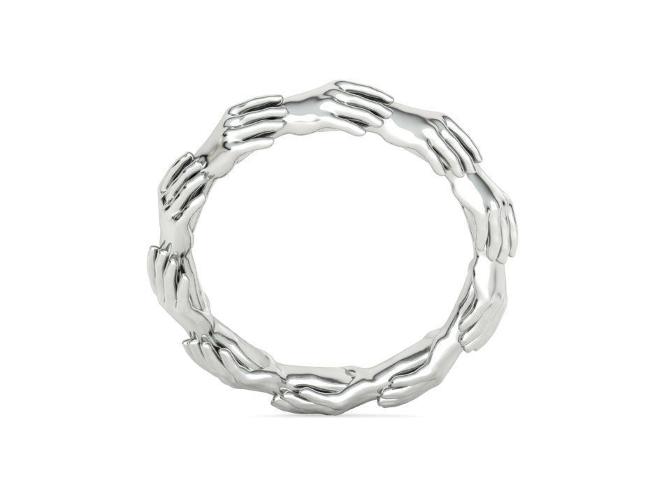 Hands Band Ring Own design Wedding Band 7US size 3D print model_27