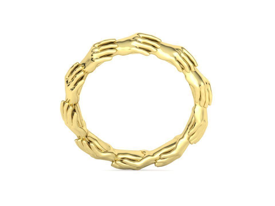 Hands Band Ring Own design Wedding Band 7US size 3D print model_26