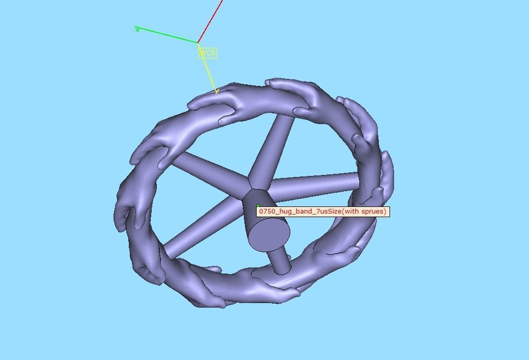 Hands Band Ring Own design Wedding Band 7US size 3D print model_16