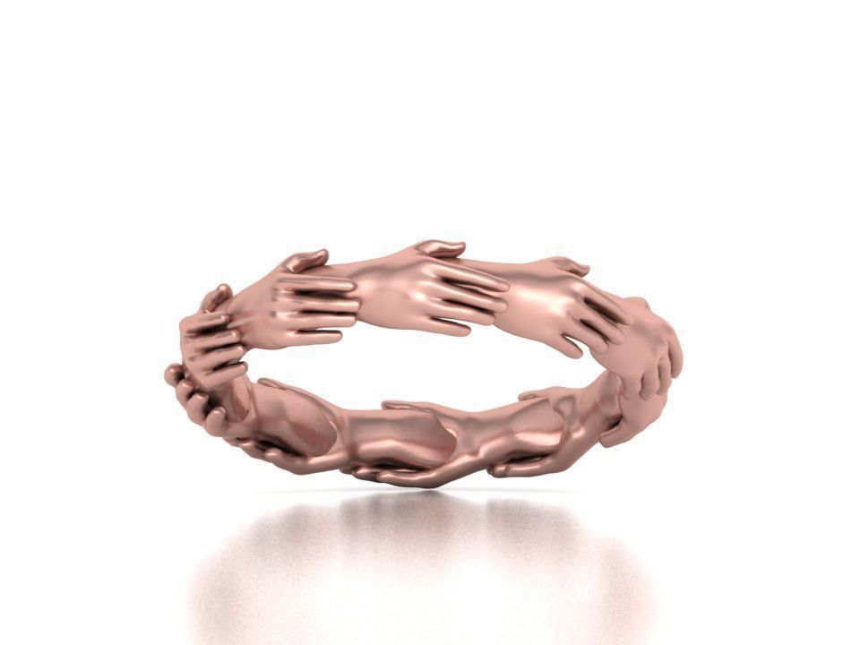 Hands Band Ring Own design Wedding Band 7US size 3D print model_2