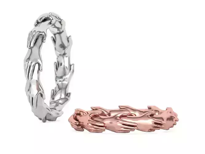 Hands Band Ring Own design Wedding Band 7US size