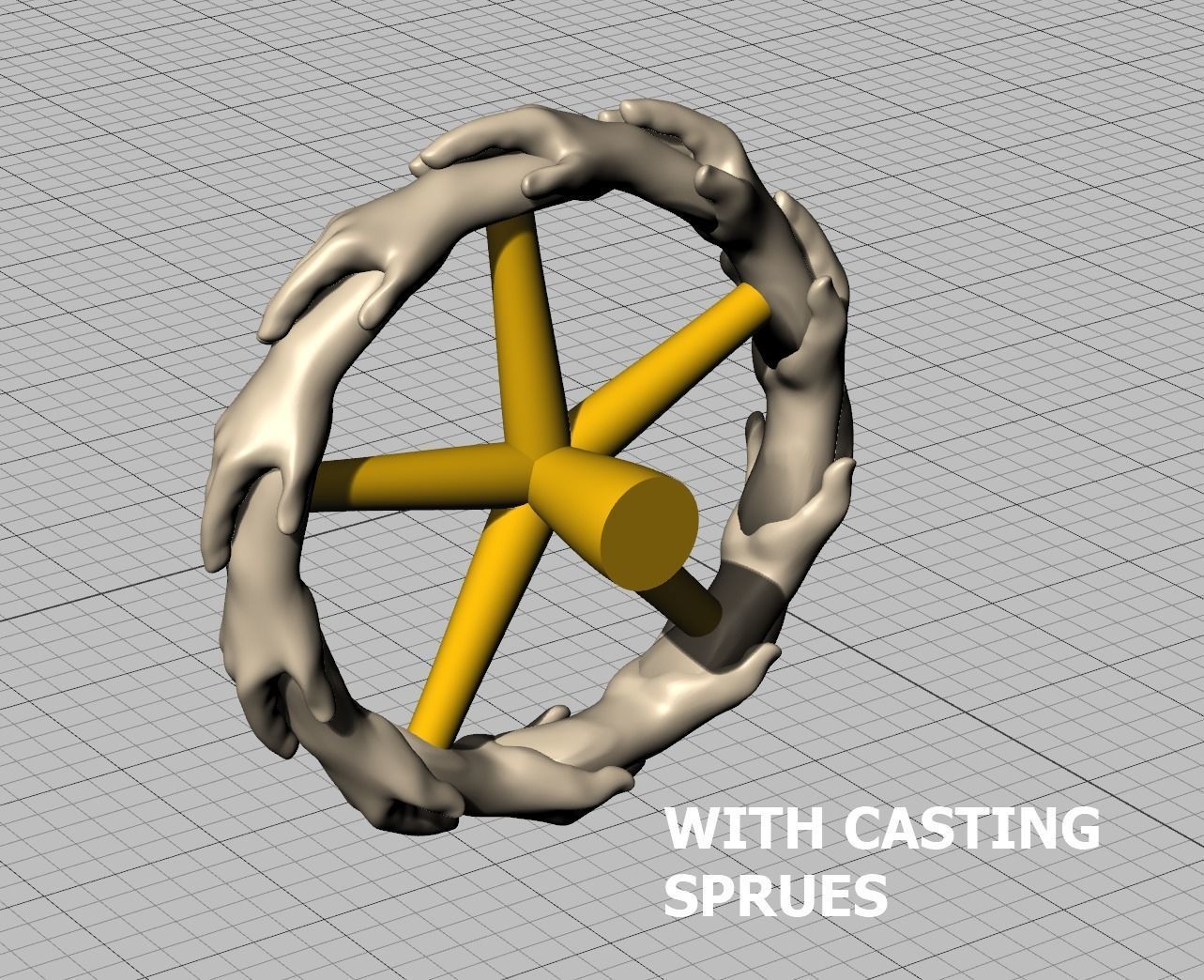 Hands Band Ring Own design Wedding Band 7US size 3D print model_15