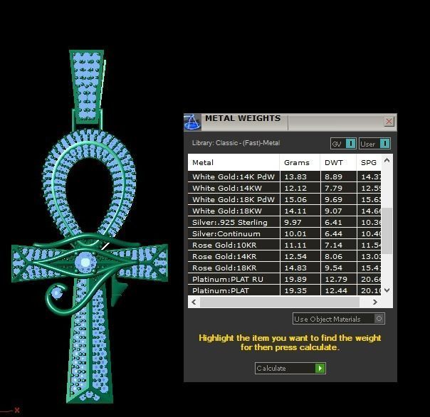 ankh cross with eye of horus pendant 3D print model_11