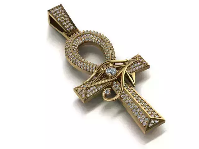 ankh cross with eye of horus pendant