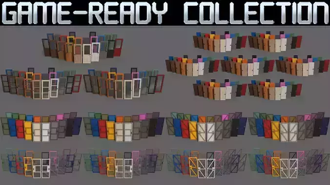 PBR Doors 3D Model Collection