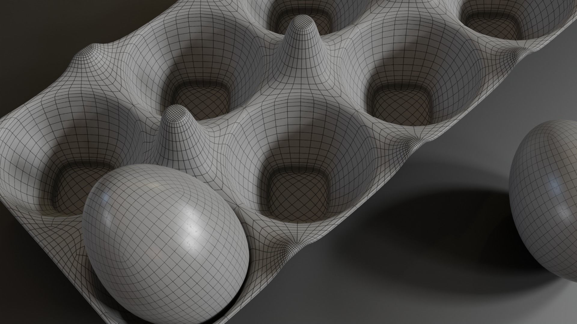 Smile Emoji Easter Eggs in Tray 3D model_8