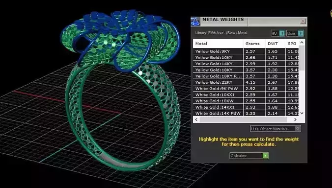 Flower style ladies ring