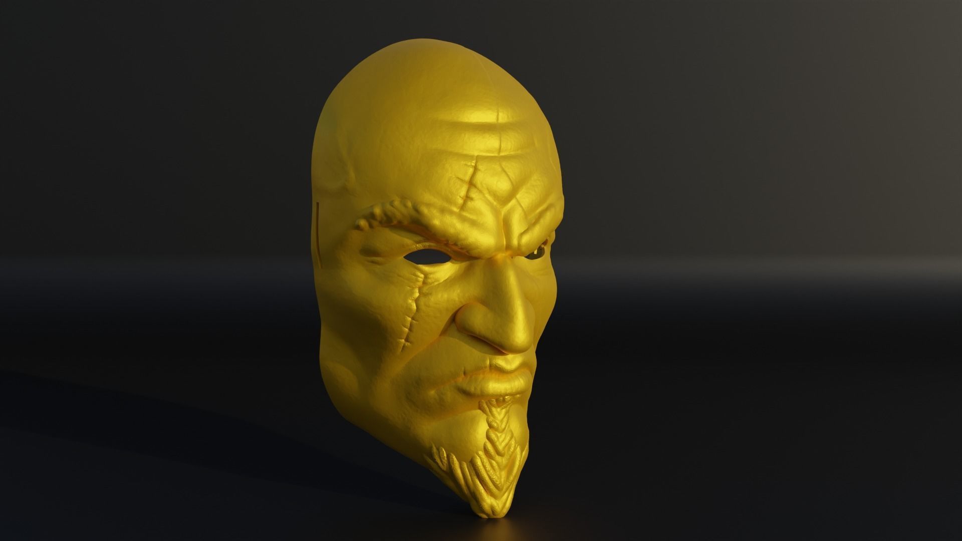 Kratos The God Of War Face Mask 3D print model_20