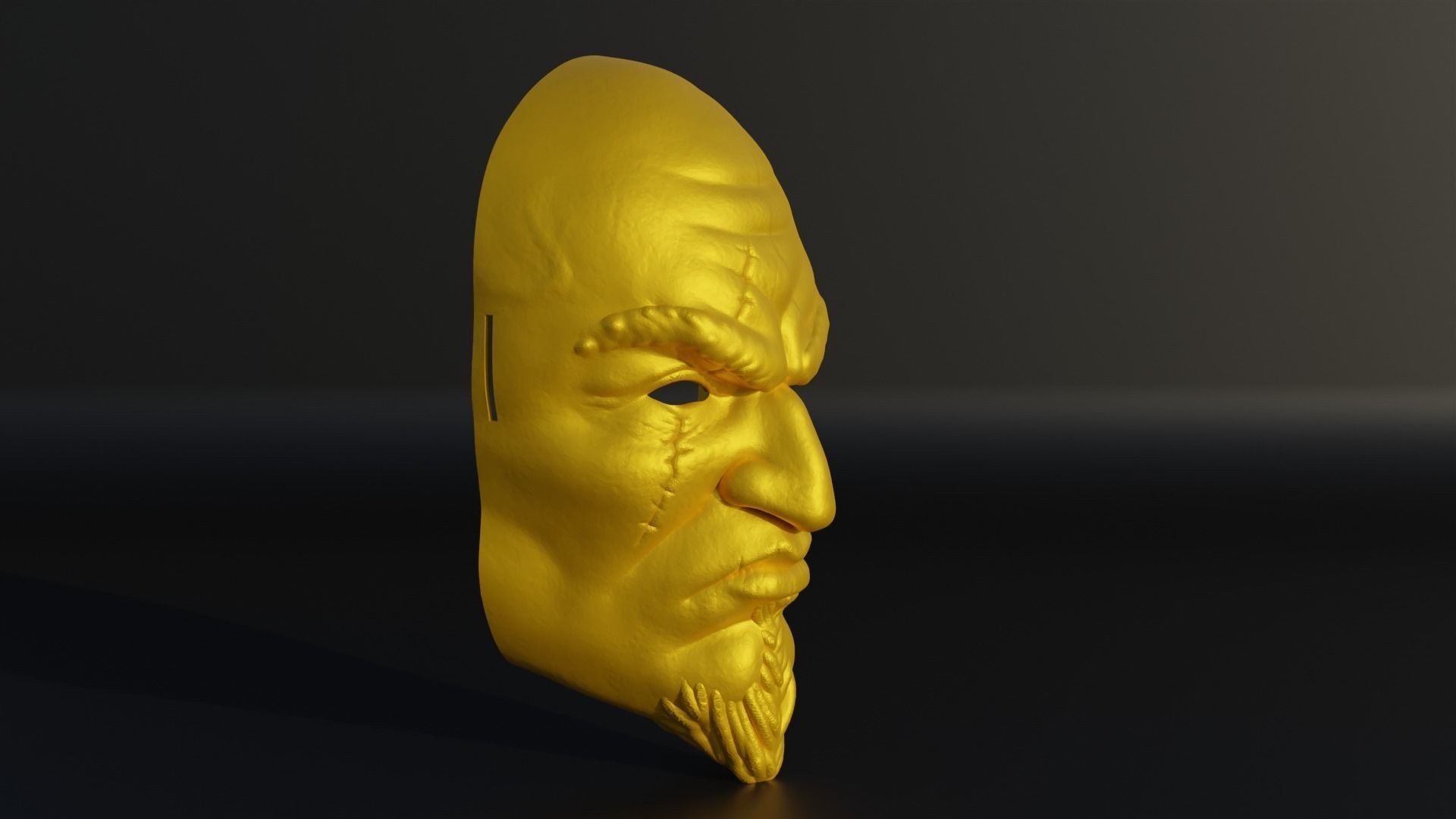 Kratos The God Of War Face Mask 3D print model_6