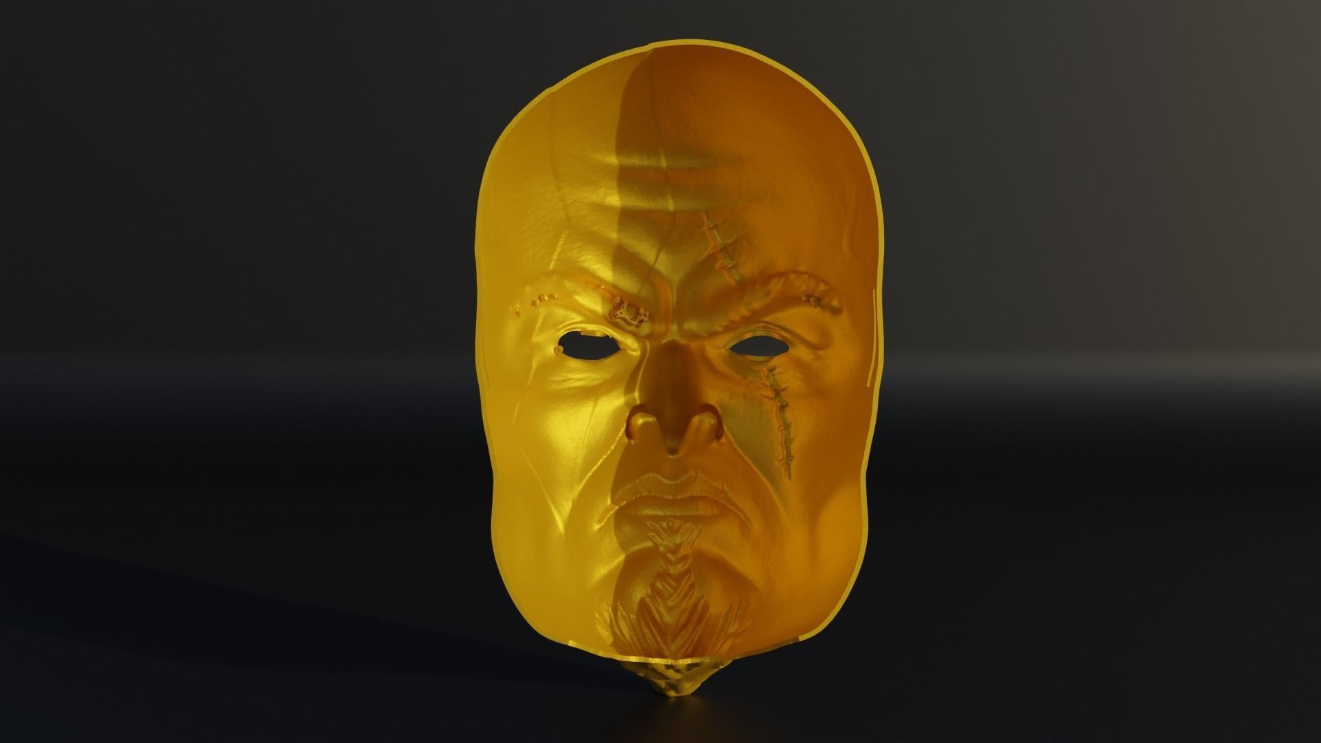 Kratos The God Of War Face Mask 3D print model_9