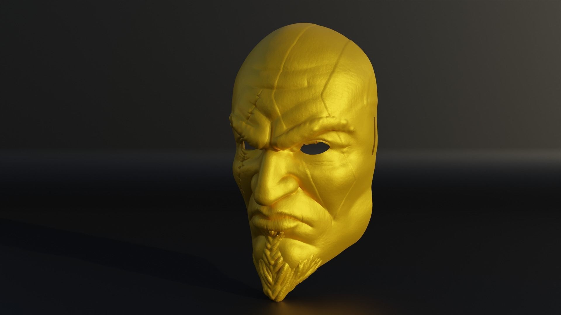 Kratos The God Of War Face Mask 3D print model_17