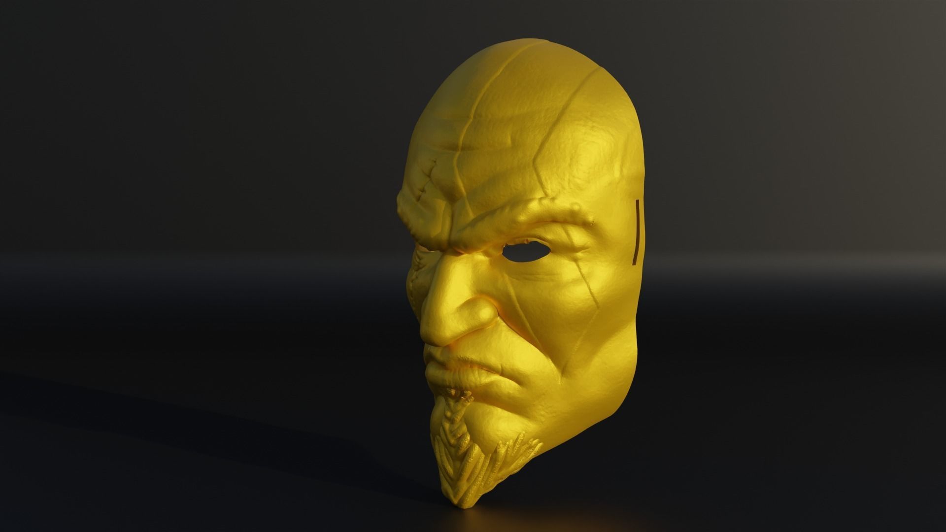 Kratos The God Of War Face Mask 3D print model_4