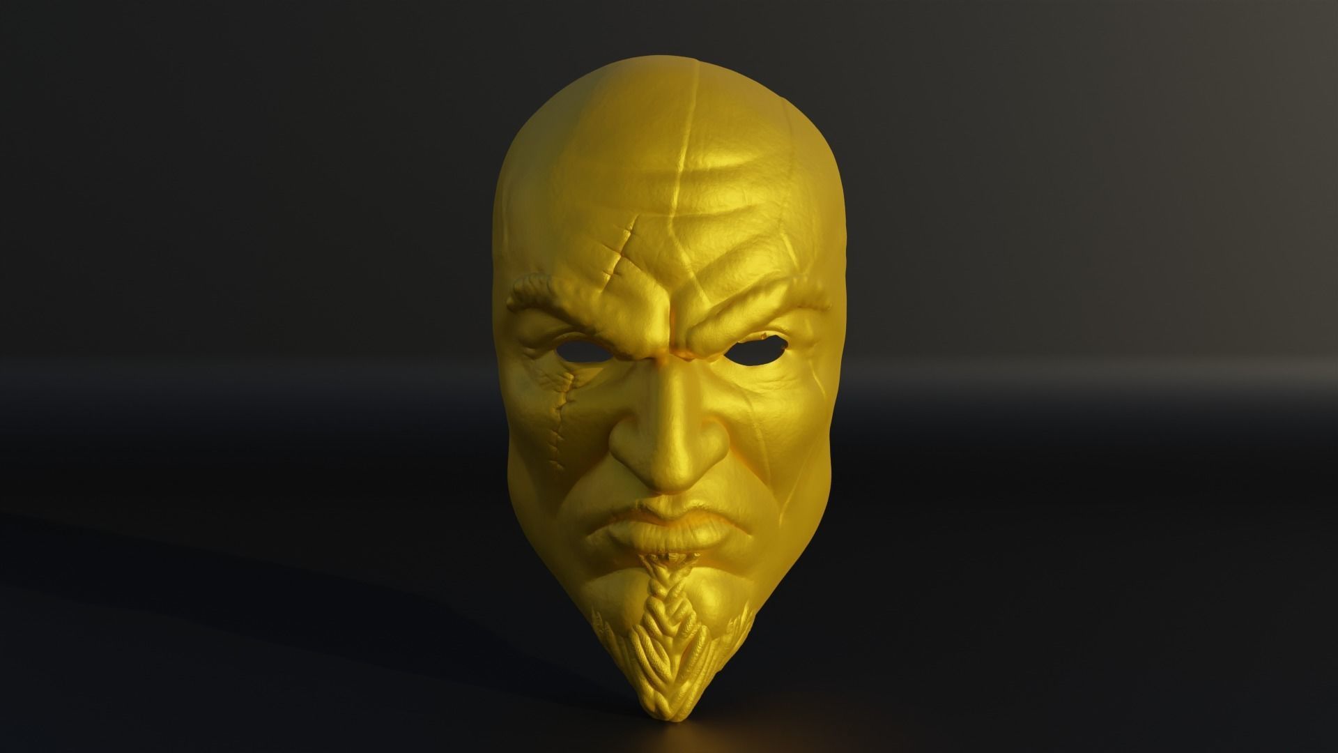 Kratos The God Of War Face Mask 3D print model_11