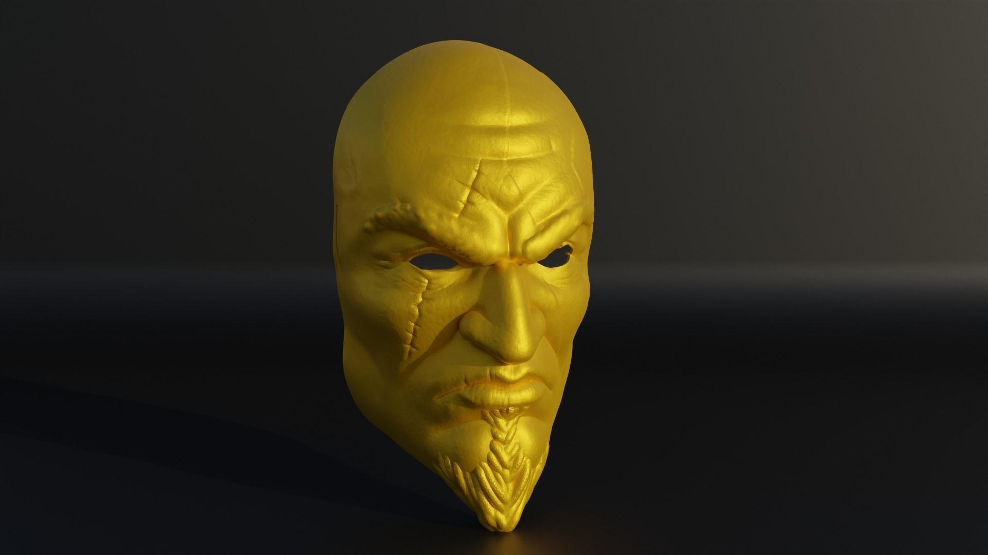 Kratos The God Of War Face Mask 3D print model_3