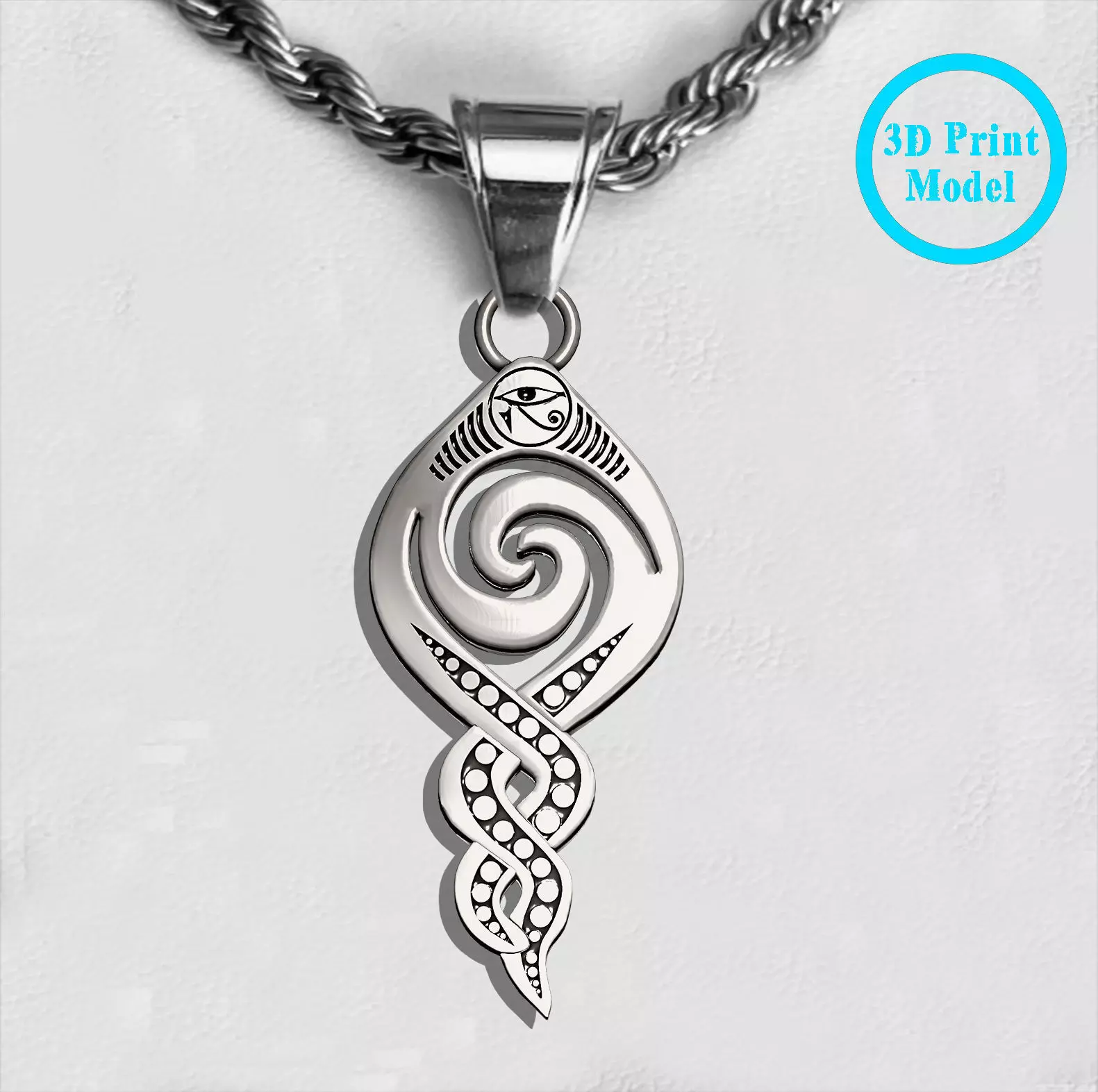 Ancient Pendan Egypt Pharaonic Eye Horus Necklace 3D print model