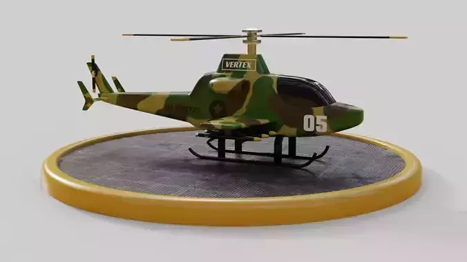 3D helicopter in camouflage