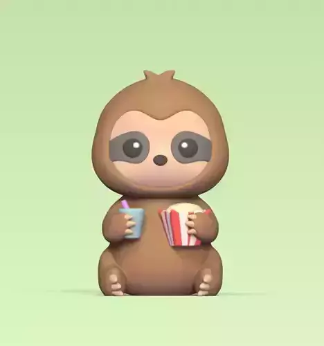 Sloth Eating 3D print model
