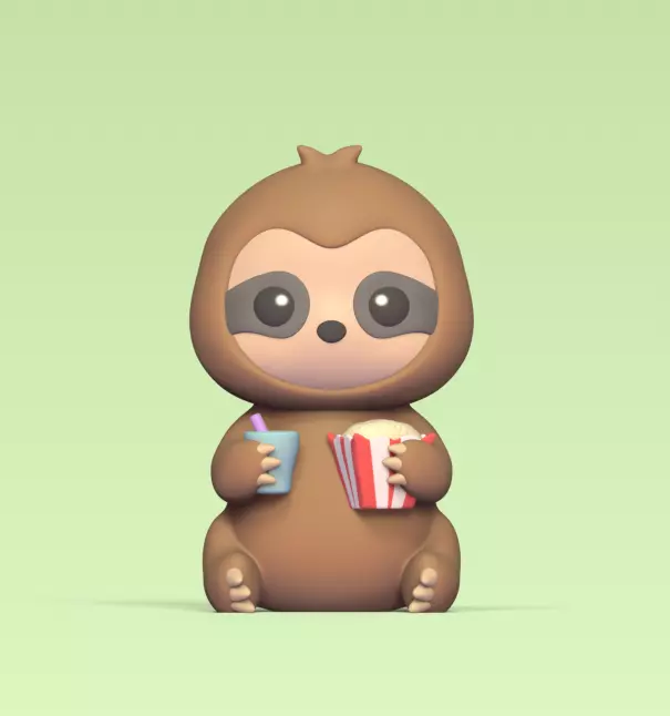 Sloth Eating 3D print model_0