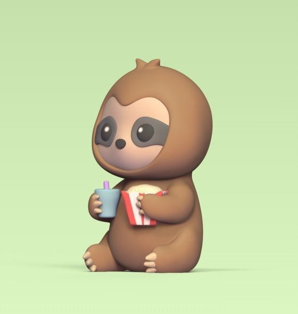 Sloth Eating 3D print model_1